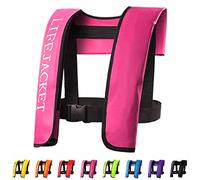 Life Jackets Adults, Automatic Inflation Life Jackets Adults Kayaking, Buoyancy Aid Paddle Board Life Jacket Swim Float Life Vest Safety Jackets for Fishing Surfing Diving Water Sport,Pink-one size