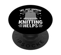 Life Just Happens And Knitting Helps PopSockets Adhesive PopGrip