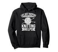 Life Just Happens And Knitting Helps Pullover Hoodie