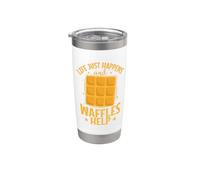Life just Happens and Waffles Help Pastry Snack Stainless Steel Insulated Tumbler