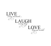 Life Laughter Love Family Quotes Wall Stickers Paster Paper 30x53.5cm Equipped with Transfer Film kit Black