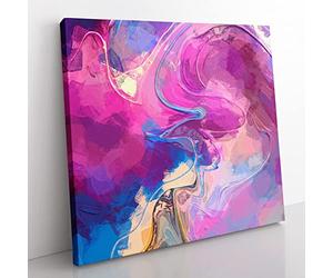 Life Lessons in Abstract Modern Canvas Wall Art Print Ready to Hang, Framed Picture for Living Room Bedroom Home Office Décor, 35x35 cm (14x14 Inch)