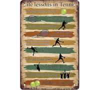 Life Lessons In Tennis Metal Tin Sign Vintage Club Decor 10 Tips For Tennis Players Posters Home Wall Decor Plaque Gift Tin Sign 8x12 Inch