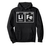 Life (Li-Fe) White Periodic Elements Spelling Pullover Hoodie