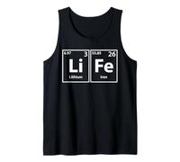 Life (Li-Fe) White Periodic Elements Spelling Tank Top