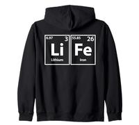 Life (Li-Fe) White Periodic Elements Spelling Zip Hoodie