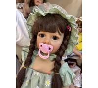 Life-Like Doll Reborn Caucasian Doll with Long Eyelashes, Super Soft Girl Doll Rooted Hair Toddler 21''