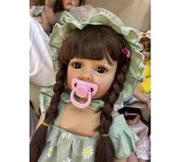 Life-Like Doll Reborn Caucasian Doll with Long Eyelashes, Super Soft Girl Doll Rooted Hair Toddler 21''