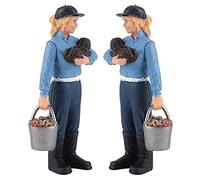 Life-like Farmer Figurine Model Decoration Toy for Children's Storytelling Showcase Display 2 Pack