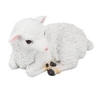 Life Like Sheep Statue, Resin Garden Sculpture for Indoor Outdoor, Hand Made Lamb Figurine Decor (Lying)
