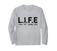 Life Living Isn't Fucking Easy Funny Sarcastic Acronym Long Sleeve T-Shirt
