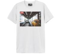 Life Magazine Under The Train MELIFEMTS009 Men's T-Shirt, White, Size S, White, S