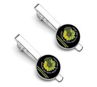 Life Matters Non Hodgkin Lymphoma Awareness Flag Theme Tie Clip for Men,Round Tie Bar Clips And Cufflinks Set for Luxury Clothing Accessories 2 Pcs&-1&-17