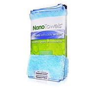 Life Miracle Nano Towels - Amazing Eco Fabric That Cleans Virtually Any Surface with Only Water. No More Paper Towels Or Toxic Chemicals | 4-Pack (8x8, Seashore Teal)