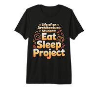 Life of an Architecture Student Eat Sleep Project - Premium T-Shirt