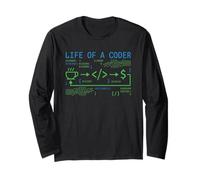 Life of Coder Coffee Money Software Developer Programming Long Sleeve T-Shirt