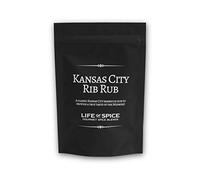 Life of Spice Kansas City Rib Rub | Superb American BBQ Rub for Meat, Fish and Veg | 60g Pack with Recipe Card | Paprika, Garlic, Mustard and Ancho | Great Barbecue Rub for Pulled Pork & Ribs