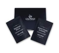 Life of Spice Twin Pack Rub Gift | 2 Great All Purpose Barbecue rubs in Gift Box | Memphis Belle (60g) / Sweet Home Alabama (40g) | Paprika, Garlic, Mustard and Sage | Superb American BBQ Rub Set
