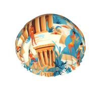 life of the ancients Women's shower cap, waterproof, reusable, with washable elastic cord, suitable for long hair and braids, ideal for showering.