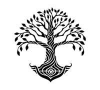 Life of Tree Wall Art Decals Fitness Yoga Studio Tree Wall Mandala Circle Murals Mandala Tree Vinyl Wall Sticker Home Small - 42x43cm