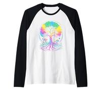 Life of Tree with Glowing Mushrooms and Roots Raglan Baseball Tee