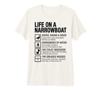 Life On A Narrowboat Funny Canal Boat Owner Liveaboard Gift Premium T-Shirt