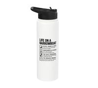 Life On A Narrowboat Funny Canal Boat Owner Liveaboard Gift Stainless Steel Insulated Water Bottle