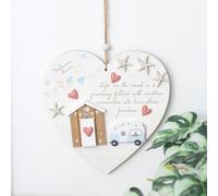 Something Different Life On The Road Shell Caravan Hanging Heart, White