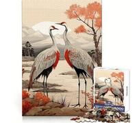 Life Philosophy Crane Jigsaws 1000 Pieces for Adults DIY Fun Clean Connection Pattern Build (38x52cm)