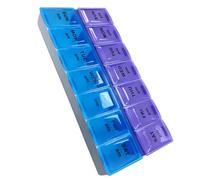 Life Pill Box Tablet Organiser UK 7-Day AM/PM Twice Daily Medication Dispenser with Large Compartments, Braille & Easy-Read Lids, Travel-Friendly Pill Case for Tablets, Vitamins & Supplements
