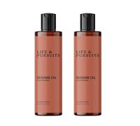 Life & Pursuits 100% Cold-Pressed Unrefined Sesame Oil 200 ml x 2 for Skin & Hair - Ayurvedic Oil for Men & Women | Healthy Hair, Promotes Radiant & Smooth Skin, Nourishes & Moisturizes (400 ml)