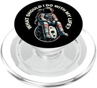 Life Question Astronaut Sitting On The Moon Art Vintage PopSockets PopGrip for MagSafe