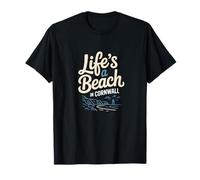 Life’s a Beach in Cornwall Coastal Illustration T-Shirt