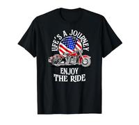 Life’s A Journey Enjoy the Ride Value Graphic T-Shirt, Men, Black, XL