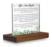 Life’s New Chapter Retirement Acrylic Desk Sign with Poem, Inspirational Gift for Women Men, Christian Office Decor, Farewell Keepsake for Coworker Friend Parent PA124