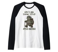 Life’s One Slow Step After Another Turtle Raglan Baseball Tee