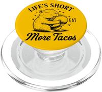 Life’s Short Eat More Tacos Funny Capybara Lover PopSockets PopGrip for MagSafe