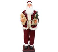 Life-Size Animated Santa Claus Figurine with Colored Lights & Music, Collectible Plush for Indoor Christmas Decoration, Perfect Holiday Decor Gift