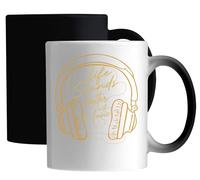 Life Sounds Better with Music Headphones Logo Ceramic Magic Mug White