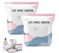 Life Space Creator Storage Bags No-Pump 3D Vacuum Storage Bags,80*100*32cm Large Reusable Vacuum Pack Bag,Airtight Moisture Proof Compression Bag for Comforters,Blankets,Clothes,Travel (2pc/70x50x32)