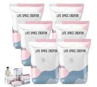 Life Space Creator Storage Bags No-Pump 3D Vacuum Storage Bags,80*100*32cm Large Reusable Vacuum Pack Bag,Airtight Moisture Proof Compression Bag for Comforters,Blankets,Clothes,Travel (6pc/100x80x32)