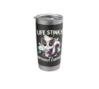 Life Stinks Without Coffee Chibi Cute Skunk Stainless Steel Insulated Tumbler