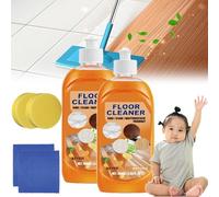 Life Sunny Floor Cleaner, Lifesunny Floor Cleaner, Powerful Decontamination Floor Cleaner, Multipurpose Floor Cleaner for Wood, Floor Cleaner Orange with sponge and rag, Rinse Free (2)