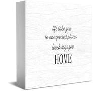Life Takes You To Unexpected Places, Rustic, Fixer Upper Style, Wooden Sign Home Office Decor Wooden Box Sign 5 X 5 Inch