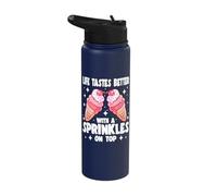 Life Tastes Better with Sprinkles on top for Children's ice Cream Stainless Steel Insulated Water Bottle