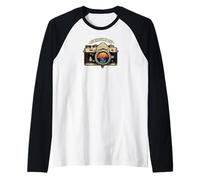 Life Through My Lens Camera Photographer Nature Sunset Art Raglan Baseball Tee