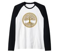 Life Tree Celtic Knot Circle Raglan Baseball Tee