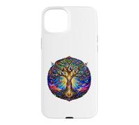 Life Tree Medieval Gothic Cathedral Mosaic Art Circle Case for iPhone 15 Plus
