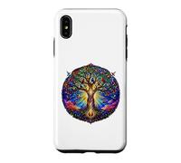 Life Tree Medieval Gothic Cathedral Mosaic Art Circle Case for iPhone XS Max