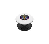 Life Tree Medieval Gothic Cathedral Mosaic Art Circle PopSockets Adhesive PopGrip